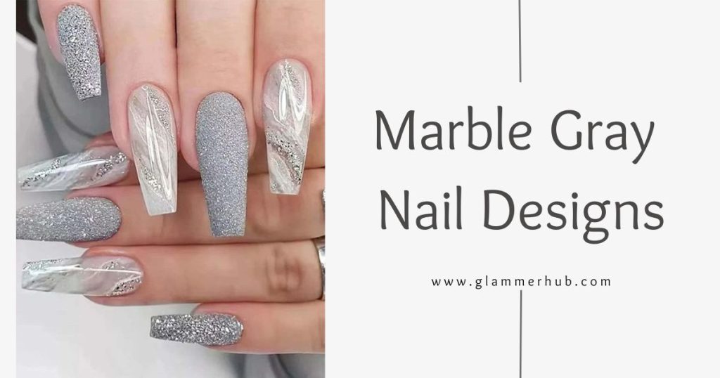 Marble Gray Nail Designs