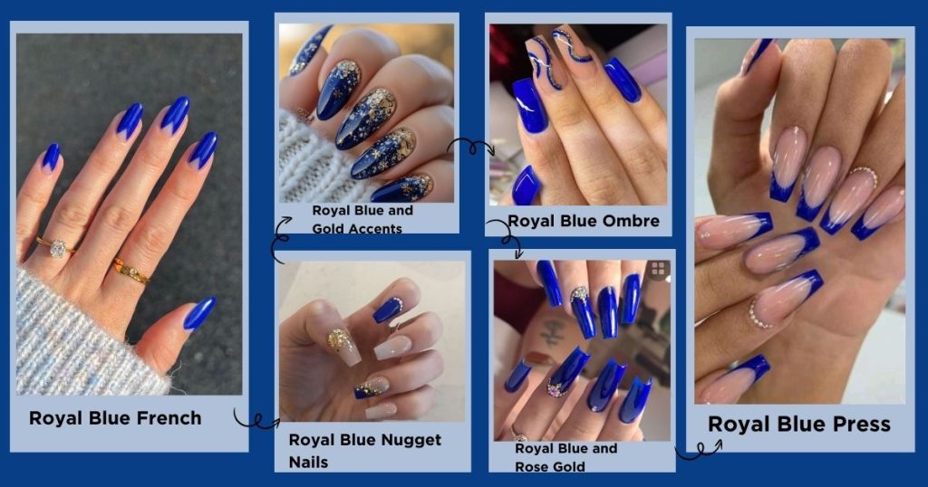 royel blue nails art 