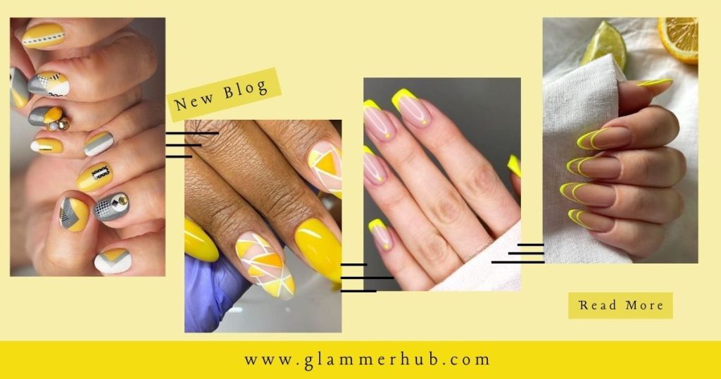 Geometric Yellow Nails Yellow French Tips