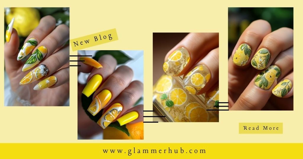 Lemon-Inspired Yellow Nails Long Lemonade Yellow Nail Art