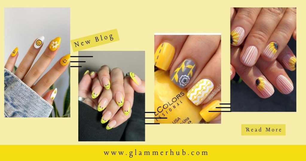 Smiley Face Yellow Nails Yellow Spring Nails