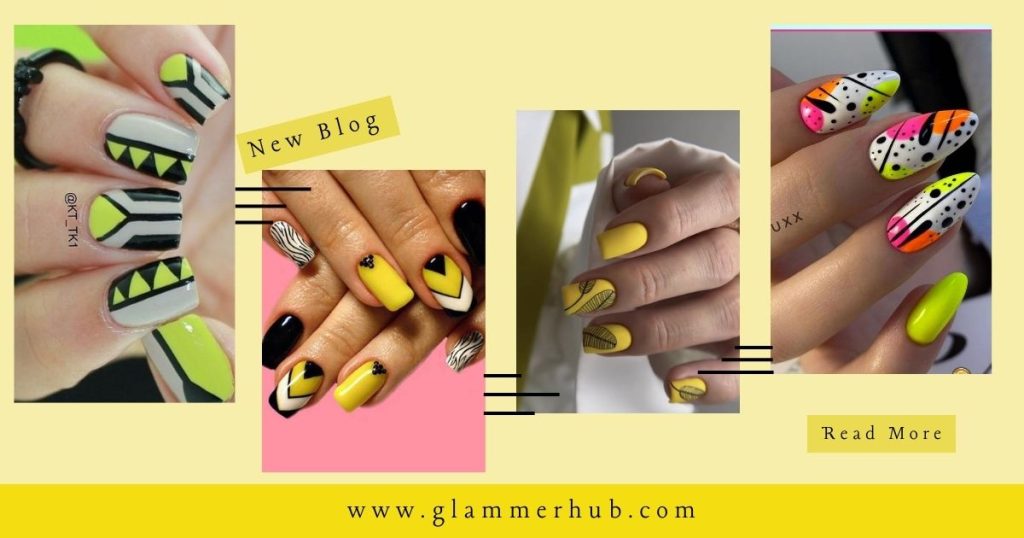 Yellow Geometric Nail Designs Abstract Yellow Nails