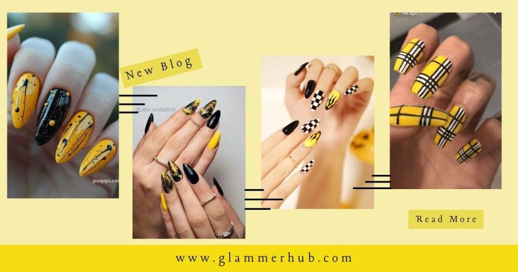 Yellow and Black Nails White and Black Yellow Nail Art