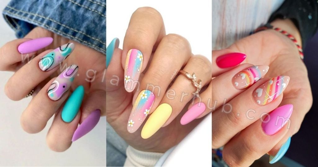 Abstract Pastel Nail Art