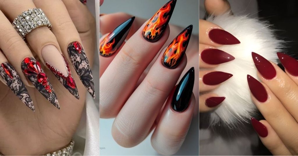 Bold and Edgy Stiletto Nail Ideas