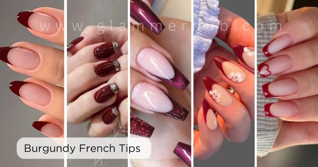 Burgundy French Tips