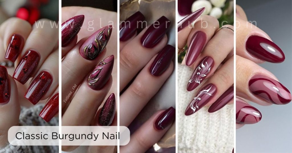 Classic Burgundy Nails