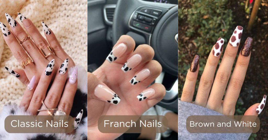 Classic Nails Franch Nails Brown and White