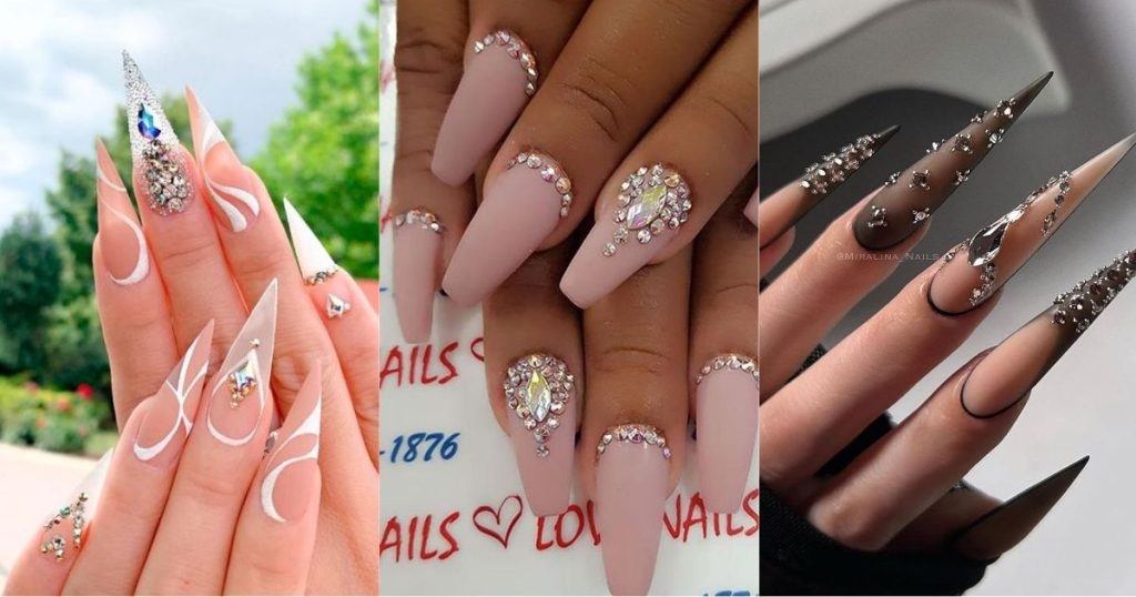 Classic Rhinestone Nail Designs