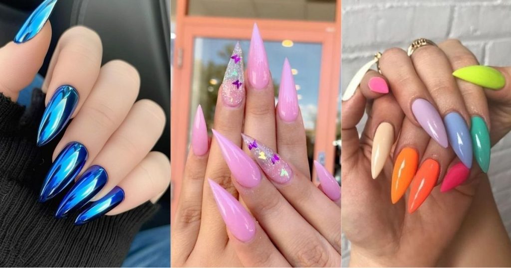 Colorful and Fun Stiletto Nail Designs