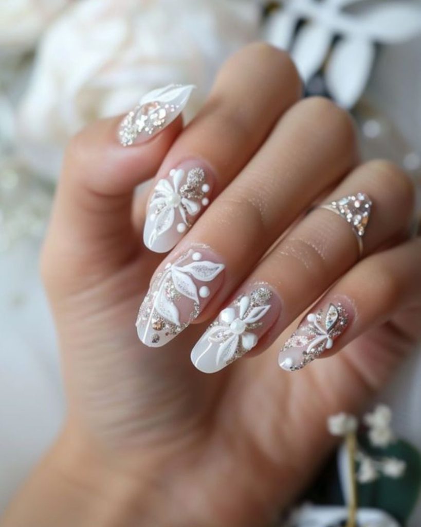 Oval Nail Designs Lace Pattern 