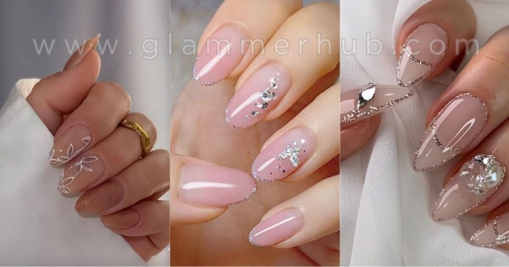 Mixed Mediums nude nail designs