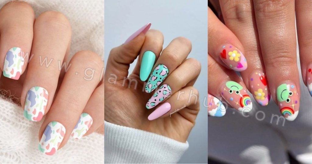 Pastel Nail Ideas Animal Print