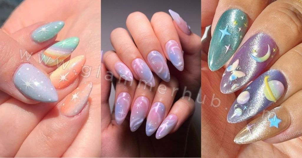 Pastel Galaxy Nail ideas