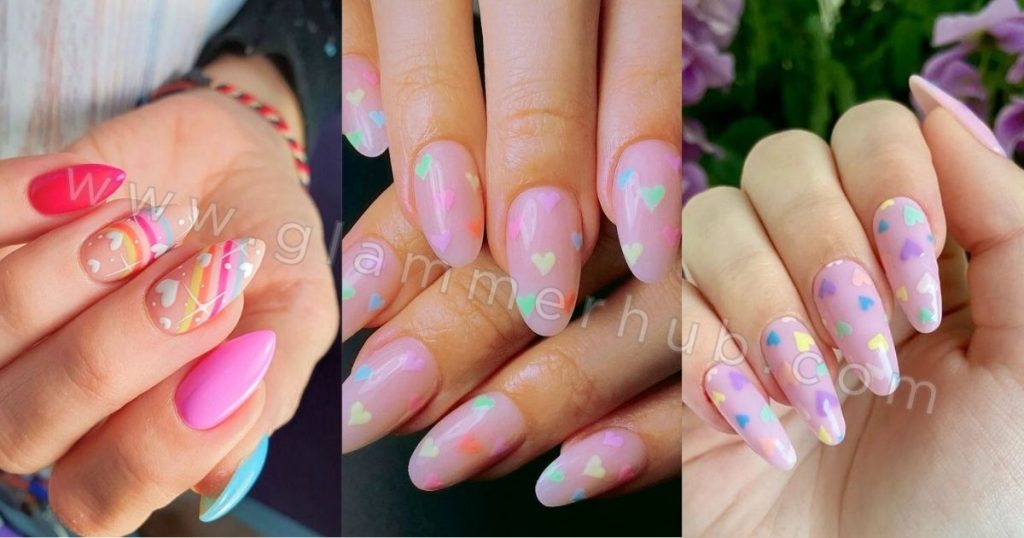 Hearts Pastel Nail Ideas