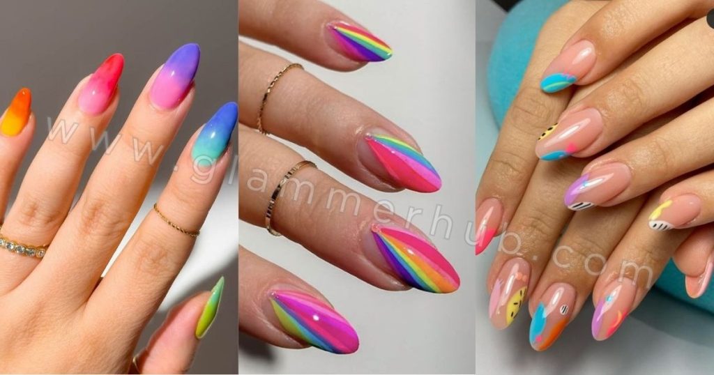 Pastel Rainbow Nails