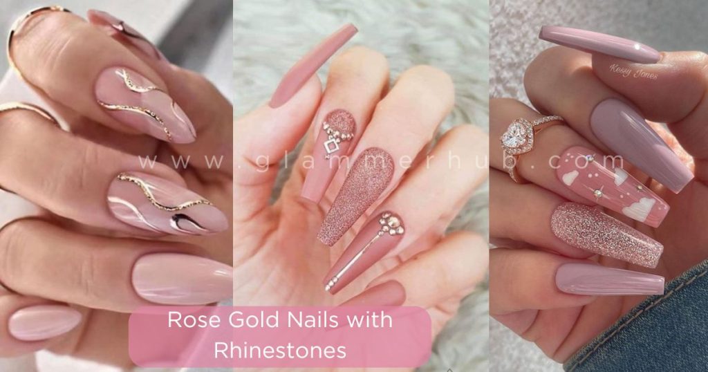 Rose Gold with Rhinestones