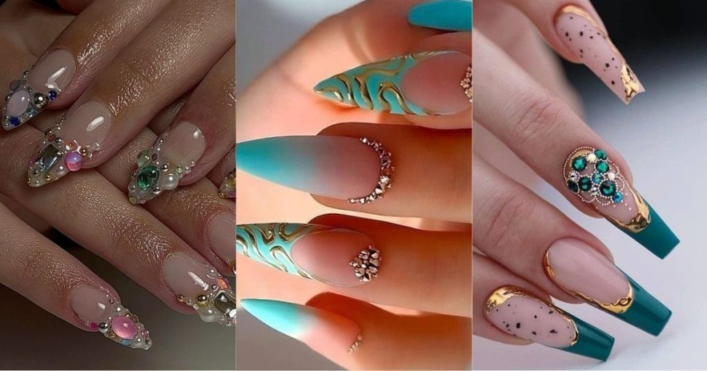 Trendy Rhinestone Nail Ideas