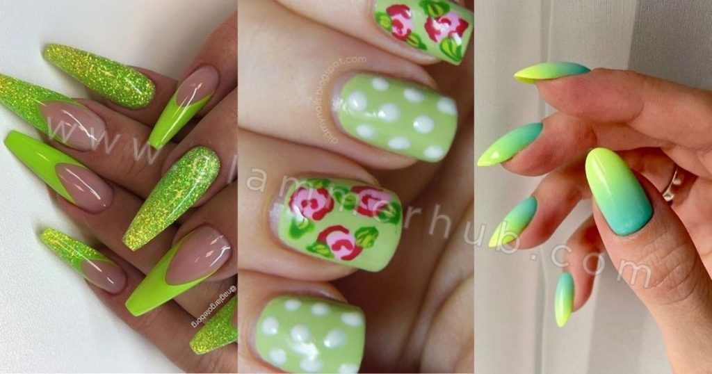 lime green nails fashion