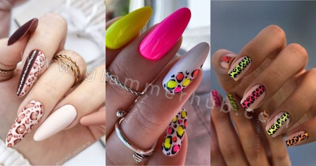 Color-Block Nails For Cheetah Print Nails