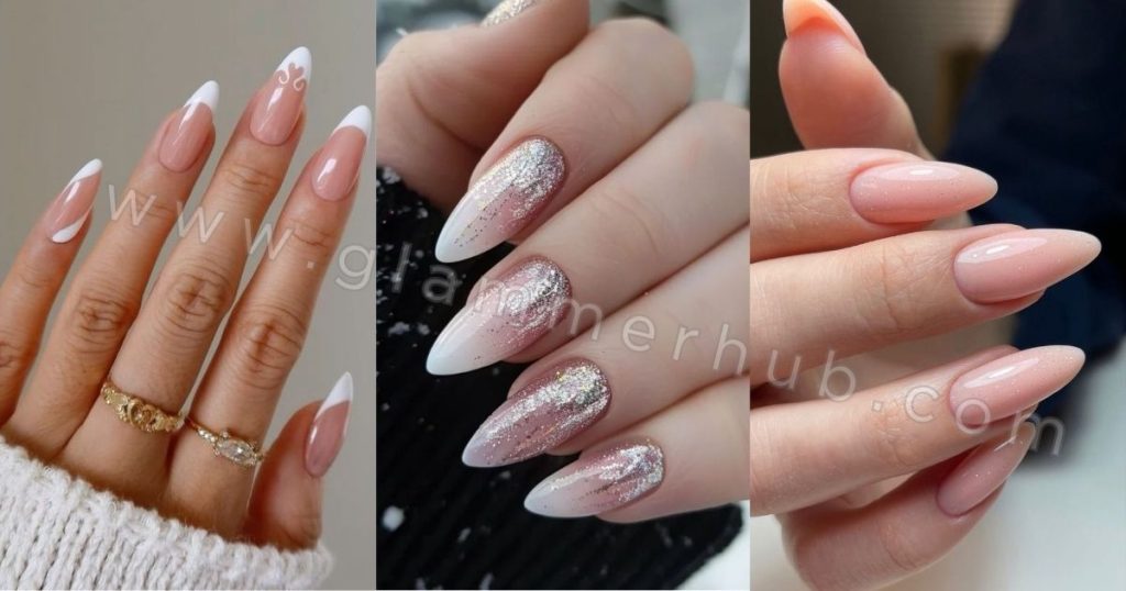 French, Glitter ombre and nude