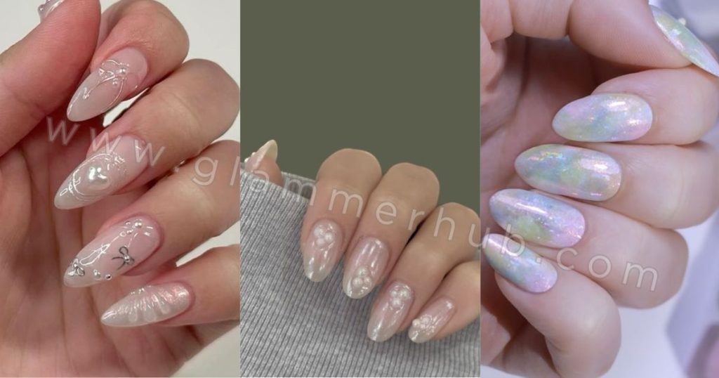 Stiletto, Minimalist, Holographic nail art